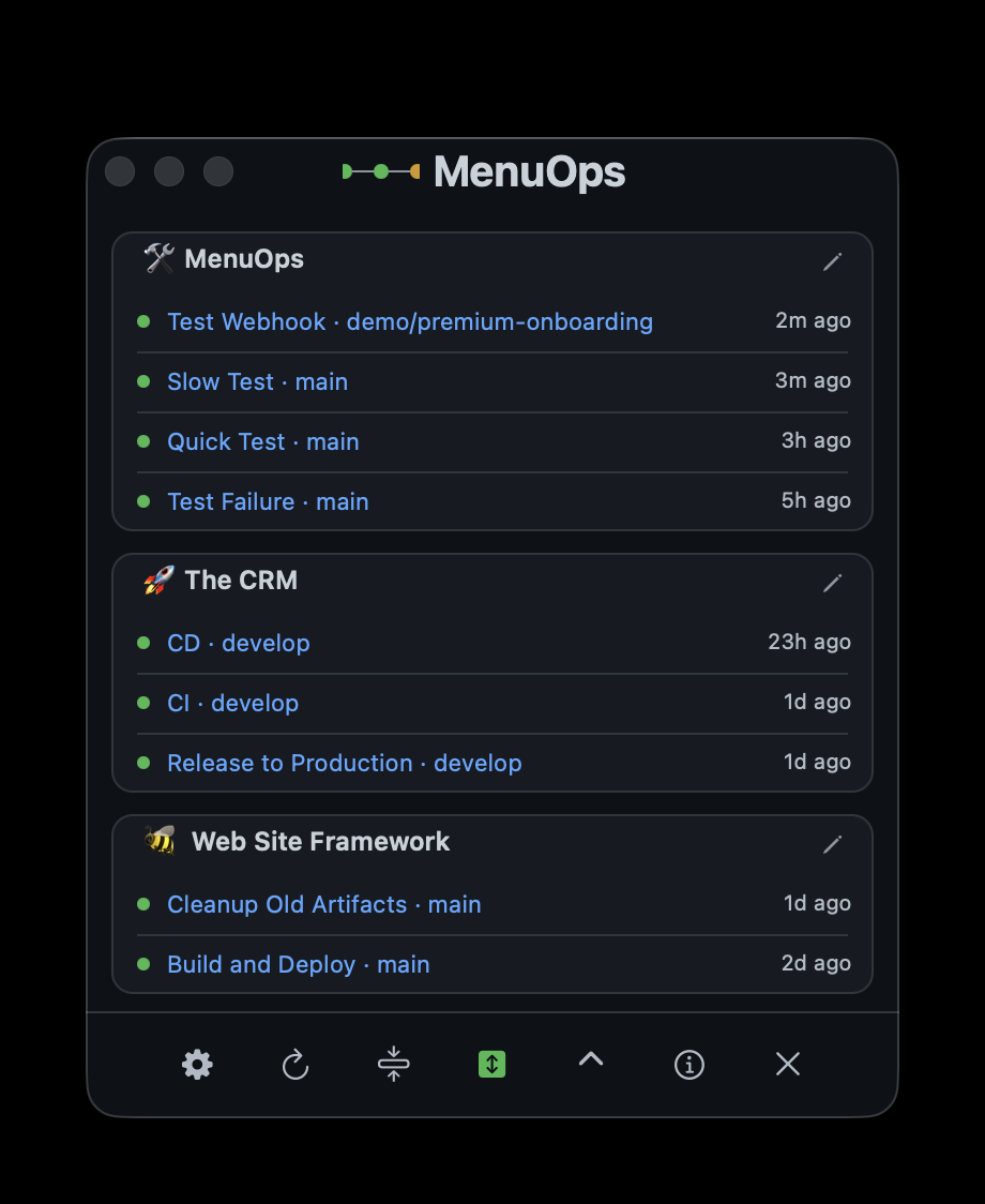 MenuOps with a GitHub-inspired dark theme applied